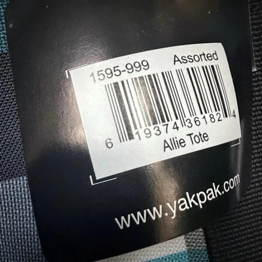 Yak Pak NWT Checkered Tote Bag